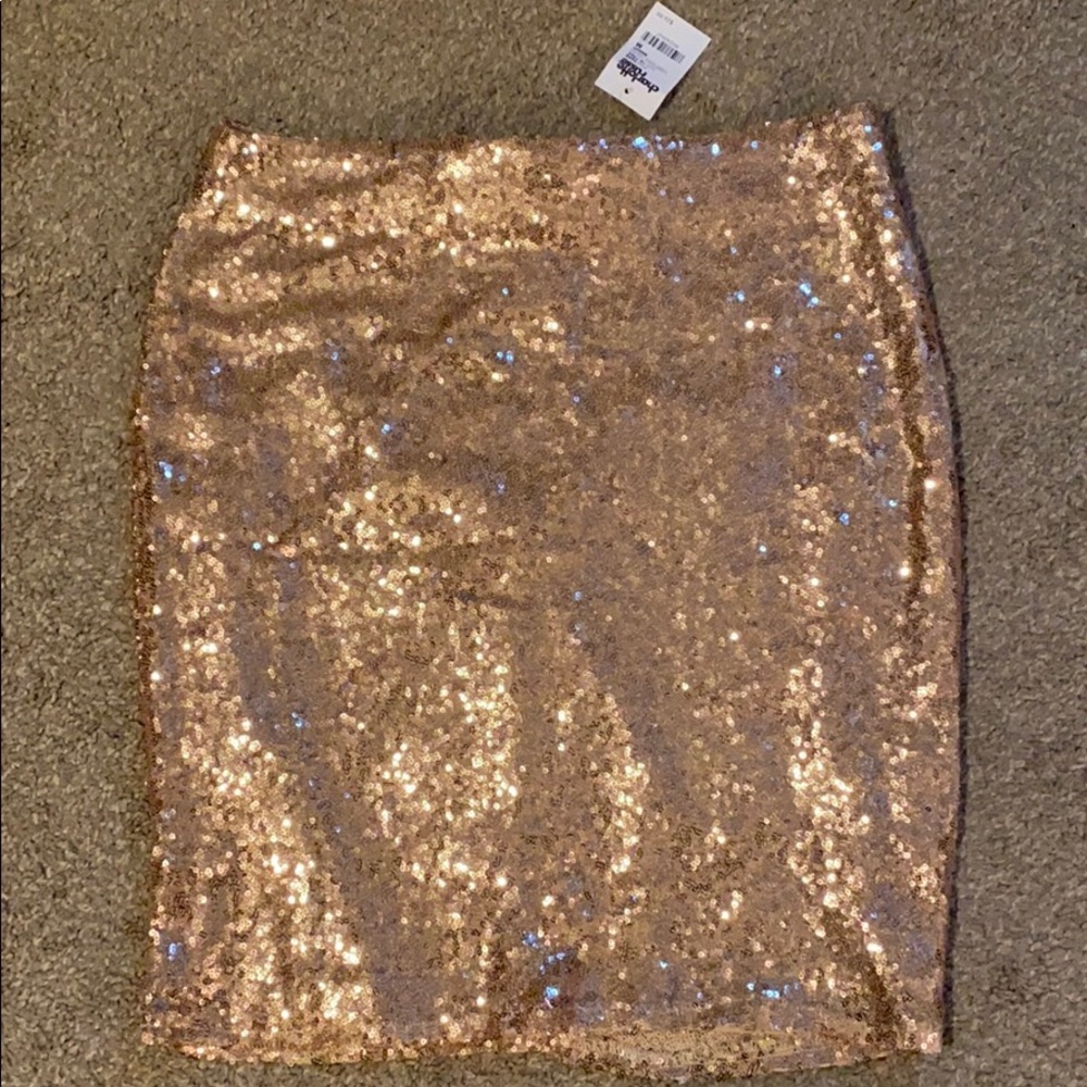 Charlotte Russe Rose Gold Sequin Skirt